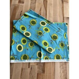 "Flirty Flowers" Robert Kaufman Quilting Cotton Sunflower Print 1/2 Yd + Remnant